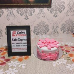 Pink Bow Truffle Fondant Cake