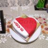 Red and White Love Fondant Cake