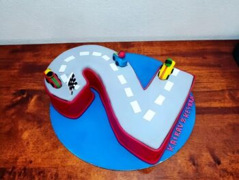 number-two-race-track-theme-cake